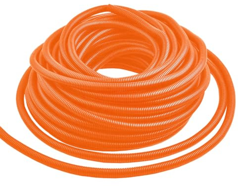 MOCNT Wellrohr Geschlossen Auto Kabelschutzrohr Kfz Kabelrohr Flexibel Isolierrohr Kabel Schutz Rohr Wellschlauch Kabelschlauch Kabelmanagement Orange Außen 15mm Länge 3meter