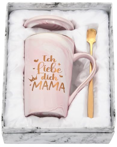 Joymaking Mama Tasse - Ich Liebe Dich Geschenkidee Zum Geburtstag, Muttertag, Weihnachten - Kaffeetasse, 400ml Rosa