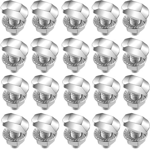 Viti a testa martello, M6 x 16, 20 pezzi, dadi flangiati in acciaio inox, vite a testa martello con dadi di bloccaggio per guide di montaggio solare PV serra fotovoltaica