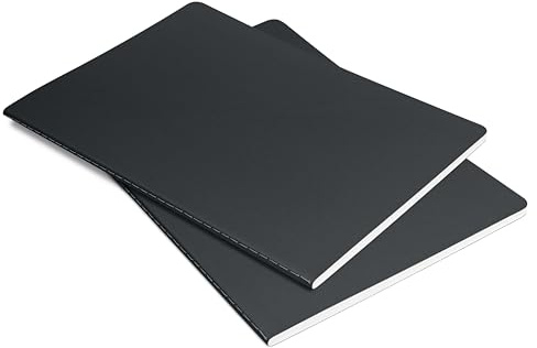 Sigel Notizhefte A5 liniert 2er Pack Softcover 68 Seiten | LS307, Dunkelgrau und Hellgrau, 68 Seiten für Mitschriften und Organisation aus der Linescape Kollektion