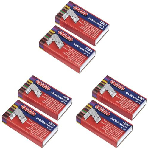 Herlitz Agrafes No. 10, 2 x 1000 Pièces Sur Carte, Galvanisé No. 10 (Packung mit 3)