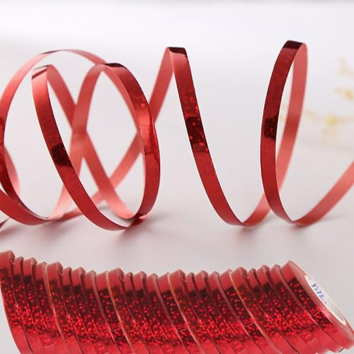 wenweo 240 Meter Luftschlangen Rot, 24 Rollen Streamers Rot | Luftschlangen für Silvester, Karneval, Fasching, Geburtstag Deko, Hochzeit Deko und alle Arten von festlichen Dekorationen