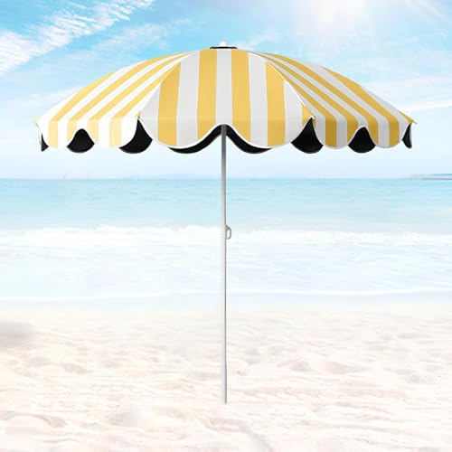 Parasol de Jardin Exterieur, Pliable Portable Parasol de Plage, UV50+, Ombrelle réglable en Hauteur pour Terrasse Patio Piscine Balcon