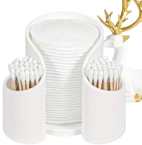 Qizeroty 3 Fach Badezimmer-Wattestäbchenbox, Aufbewahrungsbox Für Kosmetikwatte, Multifunktionales Aufbewahrungstool Geeignet Für Schminktisch Und Badezimmerschrank (weiß)