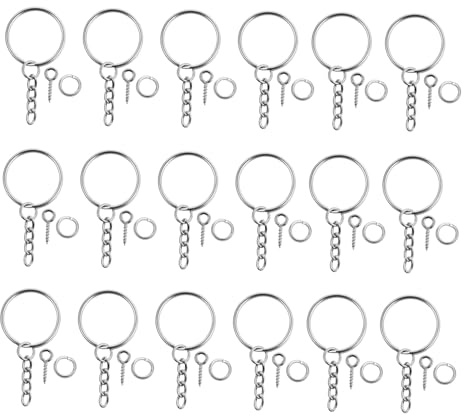 Operitacx 150 piezas Kit de Anillas Metálicas para Llaveros con Arandelas y Tornillos de Ojo Accesorios DIY para Joyería y Manualidades para Hacer Llaveros y Colgantes Personalizados
