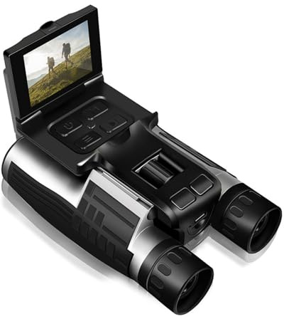 Sxhlseller 12x32 Binocoli con Fotocamera, Binoculari Digitali con Zoom Digitale 8x e Schermo IPS da 2,4 Pollici, Video da 2,5 K e Registratore Fotografico da 48 MP per un Concerto di (32GB)