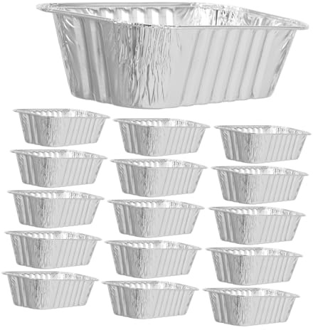 SOLUSTRE Moules à Pain Rectangulaires en Aluminium, Plats à Gâteau Jetables, 50 Pièces, Cuisson Four et Barbecue, Usage Domestique et Professionnel, Adaptés pour Pâtisserie et Conservation