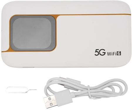 EIMSOAH Routeur Portable 5G Mobile Hotspot WiFi 6, écran Tactile de 2,01 Pouces, Grande Batterie de 7 100 MAh avec Emplacement pour Carte SIM, Prend en Charge 16 Appareils pour la