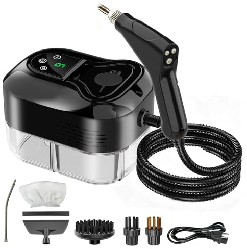 Steam Cleaner for Home & Car - 1200ML Water Tank 15s Heat-Up Portable Steamer for Cleaning, 6 Level Handheld Steam Cleaner for Car Detailing with 6 Accessories for Furniture, Grease, Carpet, Grout