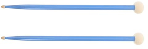 LRXIYODE Baguettes de Timbales Double Tête en Érable Peau en Feutre Doux, Maillets de Percussion Polyvalents Bleu pour Batterie, Caisse Claire et Timbales, Accessoires Musique