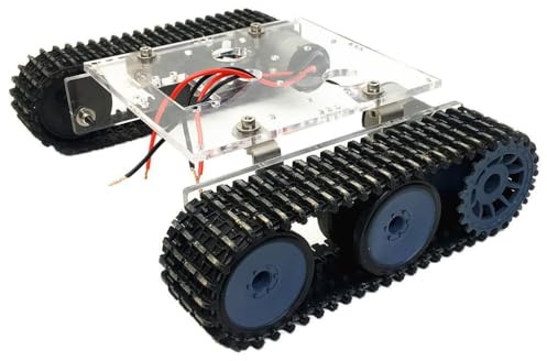 QUXVUIS Panzerwagen Chassis aus Acryl, intelligente Roboter Bausätze, DIY Wissenschaftsspielzeug, robuste Ketten, Hochleistungsmotor, Innovation oder intelligentes Auto DIY mit guter Dämpfungswirkung,