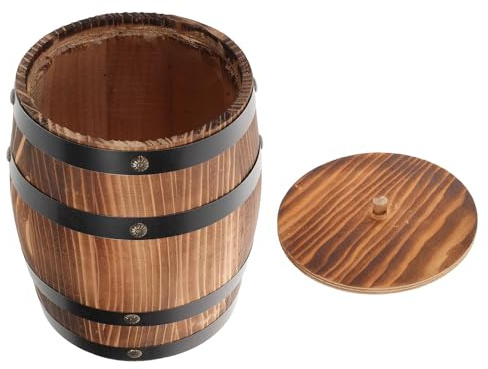 QUMIIRITY Porta Utensilios de Madera Carbonizada 20 Cm, Mini Contenedor Vintage para Cubiertos y Cucharas, Organizador Compacto para Cocina, Oficina y Camping, Soporte Práctico