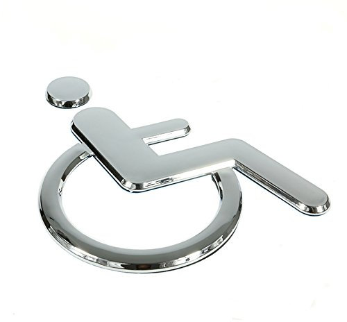 Tocone Acrilico WC Segno Disabili Targa Toilette Bagno Porta Targhetta Adesiva Segnaletica Simbolo Toilet Sticker Simbolo Decorazione Domestica,Porta, Ufficio, Luogo, Negozio,Argento