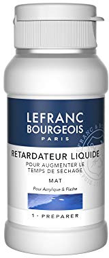 Lefranc & Bourgeois 300677 flüssiger Trocknungsverzögerer, für Acrylfarben - erhöht die Trocknungszeit, matt, 120ml Flasche Transparent