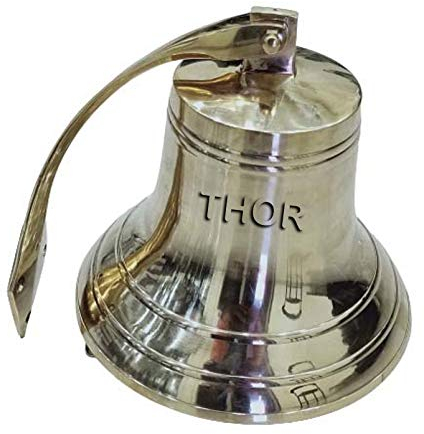 Maritime Schiffsglocke aus Messing, 20,3 cm, für Schule, Abendessen, Empfang, Heimdekoration, Wandmontage, nautische Glocken, rustikale Vintage-Weihnachtsdekoration, Geschenke