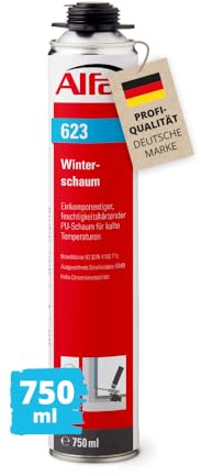 Alfa Winterschaum 750 ml Pistolenschaum – PU Schaum Montageschaum | Profi-Qualität - Frostsicherer Bauschaum bis -8°C - Schallisolation 59 dB - Brandschutzgeprüft
