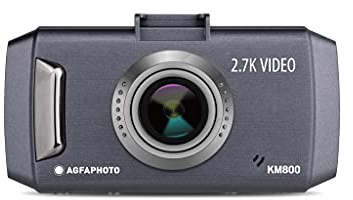 AGFAPHOTO KM800 Caméra Embarquée Dash Cam Vidéo 2.7K Angle 150 | Photo 8MP, Ecran LCD 2.7 Pouces, Enregistrement Boucle, Protection Choc Automatique, Batterie Lithium