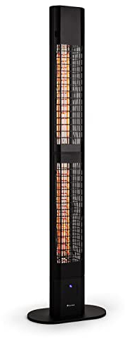 blumfeldt Heat Guru, Infrarot Heizstrahler Terrasse, Infrarotheizung, IP54 Outdoor, Standgerät mit Fernbedienung, Infrarotstrahler 3000W