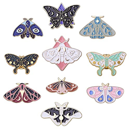 10Pcs Butterfly Brooch Pins Insect Brooch Butterflies Alloy Lapel Badges Animal Brooch Pins for Backpacks Clothes Caps Decors