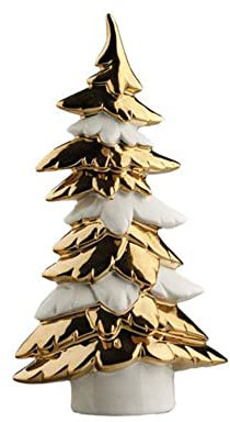 Zelda Bomboniere Albero Ceramica Bianco Oro Cm 27 Decorazione Composizione Addobbi Natale