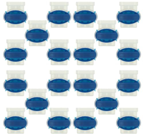 vhbw 20x Kabelverbinder für Begrenzungskabel kompatibel mit Bosch Indego 350 Connect Mähroboter - Kabelklemmen, Wasserdicht Blau, Transparent