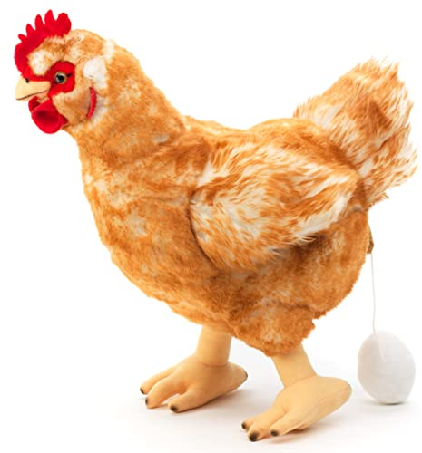 Uni-Toys – Höna brun, med ägg – 37 cm (höjd) – plyschkyckling, fågel – plyschdjur, gosedjur, (BH-13028)