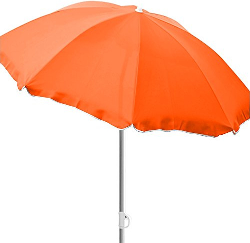 Mojawo Sonnenschirm Strandschirm Campingschirm Schirm Gartenschirm knickbar Polyester Ø1,80m UV Schutz, Farben:Orange