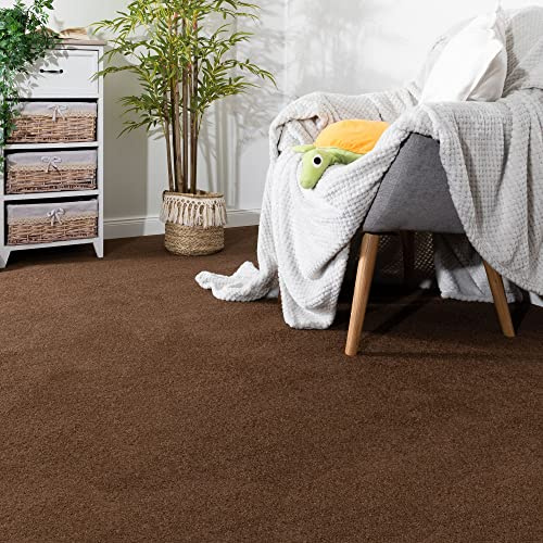Steffensmeier Teppichboden Ibiza | Auslegware | Kinderzimmer,Wohnzimmer,Schlafzimmer und Jugendzimmer | Braun, Größe: 300x300 cm