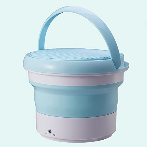 Samnuerly Mini Lavatrice Pieghevole per Scarpe Lavatrice Portatile a Vasca Singola per Biancheria Intima, Calze, Appartamenti, dormitori, Studenti, Blu (Blu)