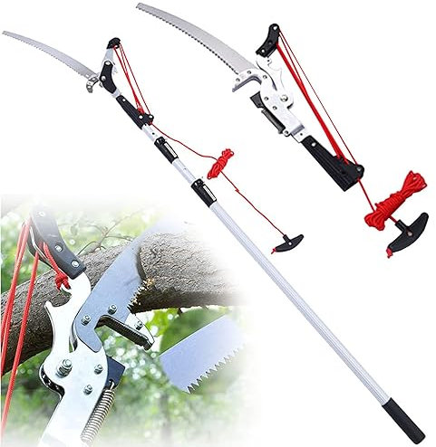 Sega ad asta telescopica allungabile, troncarami per potatori Sega ad asta telescopica con asta telescopica da 3,6-7,5 m, cesoia per rami alti per alberi da frutto con rami spessi 2 in 1 7.2M/24FT