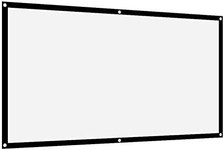 16:9-Projektionswand, Verdickt, Tragbar, Knitterfrei, Faltbar, Weicher Weißer Polyester-Projektorvorhang, Geeignet für Heimkino, Konferenzen, Outdoor-Camping-Filme (84 Zoll)