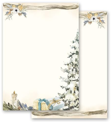 50 Blatt Briefpapier FESTLICHER TANNENBAUM - DIN A4 (210x297 mm), 90 g/m² - Weihnachtspapier