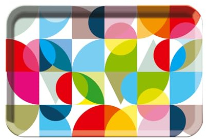 REMEMBER Tablett Solena, B 45 x T 29.5 x H 2 cm, Melamin – Serviertablett im farbenfrohen Design, dekoratives Tablett für Getränke, Snacks oder Frühstück