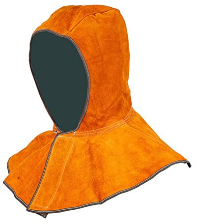 Echtfarben-Schweißmaske, Schweißermaske, Leder-Schweißschürze, professionelle Schweißhaube, Spaltleder-Schweißerhut, Netz-Baumwolle, genäht, Wärmeisolierung, Schweißhelm, feuerfeste Wärmeisolierung