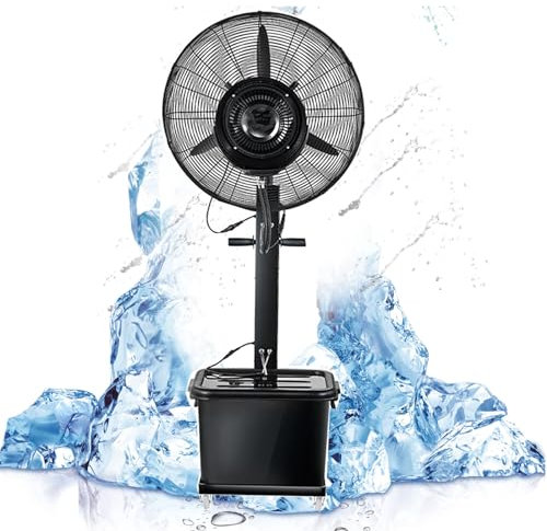Ventilador Pulverizador para Exteriores, Ventilador Portatil Agua de Pedestal Exterior de 3 Velocidades, Oscilación de 90°, Tanque de Agua de 42 Litros, Agrega agua Automáticamente ( Color : A 110V ,