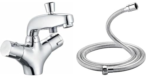 Edouard Rousseau - Mitigeur Thermostatique Bain-Douche Volga 2 - Remplissage Rapide & GRIFEMA G851-20, Flexible de Douche Universel (G1/2 pouces, 2M), Tuyau de Douche Anti-Torsion