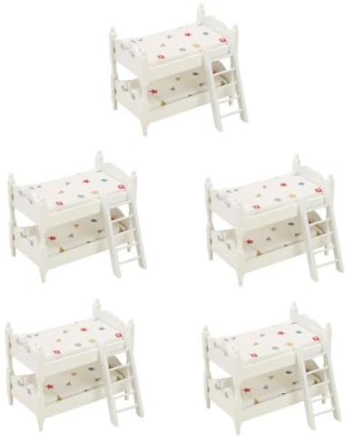 BESTonZON 5stücke Miniatur Etagenbett Für Handgefertigtes Mit Leiter Für Schlafzimmer Dekoration Und Zubehör Maßstab Spielzeug