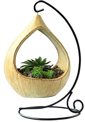 REEKOS Pflanzenregal Blumenständer Pflanzenständer Spider Plant Stand Tischplatte Eisenrahmen Geometrie Topfblumenständer Dekoration Blumenregal Blumentreppe(A)