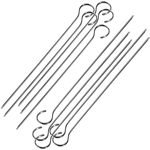 PARENCE - Spiedini in acciaio inox - 31 cm, set di 10 per cucina e grill, barbecue, camino, reception, giardino