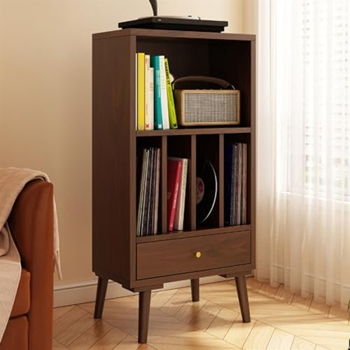 Vinyl Record Storage Solid wood vinyl record cabinet CD rack storage cabinet gramophone cabinet floor-standing small bookshelf magazine cabinet living room side cabinet Vinyl Record Holder