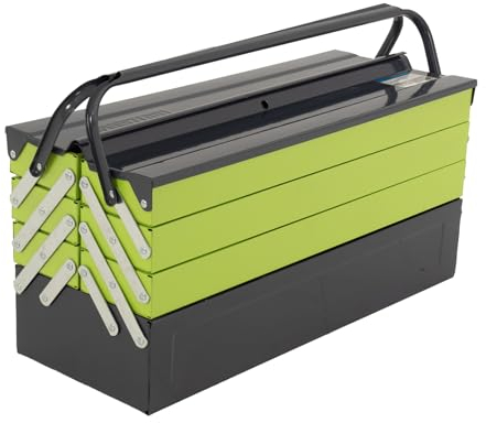TRUTZHOLM Werkzeugkiste verschiedene Fachanzahl aus Stahl, klappbare Tragegriffe, universell einsetzbar (5 oder 7 Fächer) (7 Fächer)