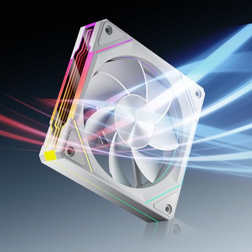 AsiaHorse ARGB - Ventola per PC da 120 mm, con specchio infinito, 1800 giri/min, RGB 5V3PIN ARGB e 12V4PIN PWM, 50.000 ore, colore: Bianco