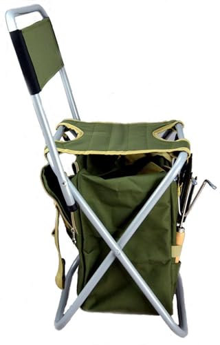 FLCPJGV Kit Giardinaggio, 10 Attrezzi con Comando in Legno, Sgabello Pieghevole da Giardino con Borsa Porta Attrezzi, Set di Attrezzi per il Giardinaggio, Organizer Attrezzi da Giardino,41x25x70 cm