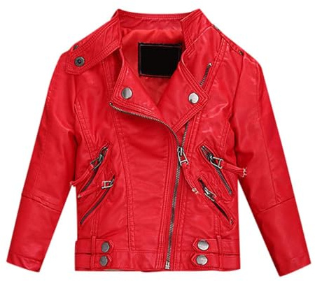 Cappotto da Motociclista per Giacca in Pelle PU Primavera da Bambina per Giacca in Ecopelle da Ragazzo Giacca Bambina Invernale Caldo