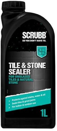 SCRUBB Tile & Natural Stone Sealer, Tile Protectant, Easy-to-Use, Multisurface Application, Creates Protective Barrier, 1Ltr