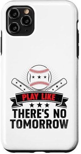 Coque pour iPhone 11 Pro Max Jouez comme il n'y a pas de tomorrow Catcher Pitcher Softball