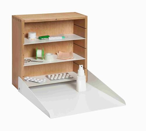 Alm-Rausch Erste Hilfe Schrank, Arzneischrank, Vollholz Eiche, Massiv, 33 x 33 x 12 cm, Klappe, Designer Stück, 100% Made IN Germany