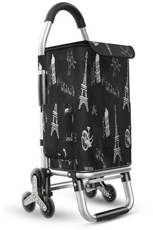 36L Multifunktionaler Einkaufstrolley mit Treppensteigfunktion 50kg Tragkraft 2 in 1 Treppensteiger Einkaufstrolley