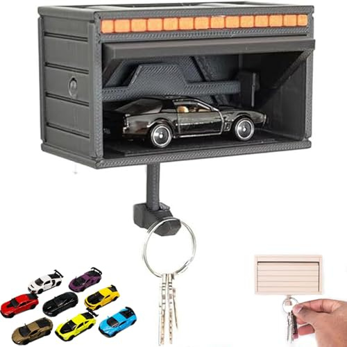 Car Garage Key Holder with Opening Door,garage Key Holder,Funny Wall Mount Car Garage Key Rack,3D Printed Key Organizer Wall Mount,Easy Installation Key Rack for Entryway,Le auto sono casuali-C