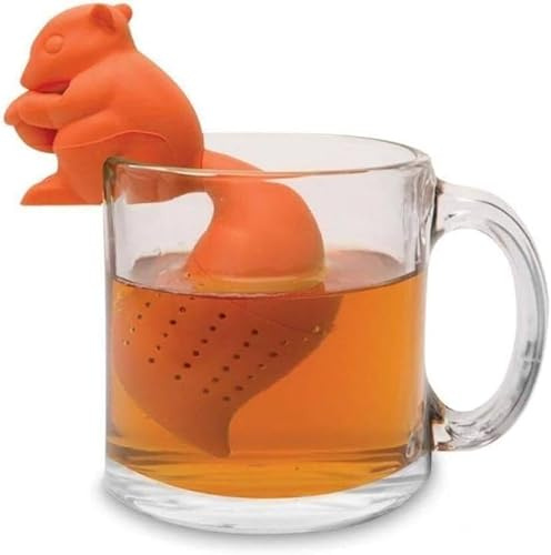 Orange Squirrel Tea Infuser Strainer Filter Portable Tea Strainers and Filters and Deft Processed Tea Filters Accessories